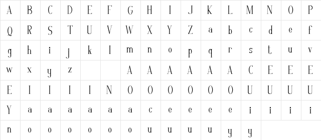 Aulion Demo Regular  glyph index
