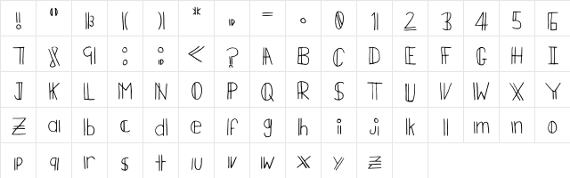 Double Neat Regular  glyph index