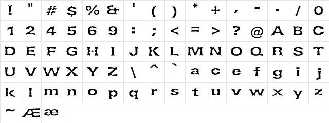 Lethargic (BRK) Regular  glyph index