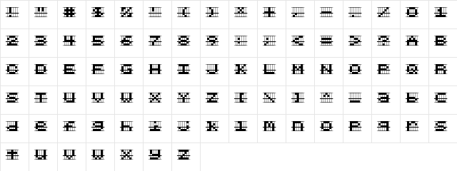 Grafik Regular  glyph index