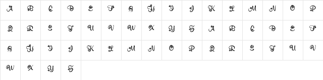KR Snowflake 2 Regular  glyph index