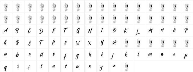 Satarland Regular  glyph index