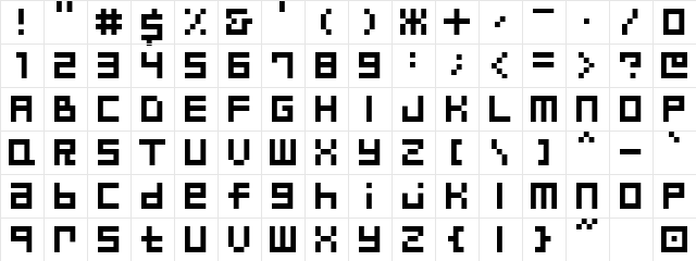 Drifter Five  glyph index