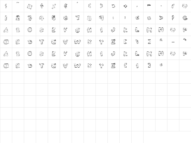CK Spiky Block Regular  glyph index
