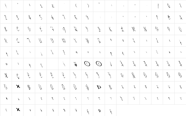 FZ HAND 13 WAVEY LEFTY Normal  glyph index