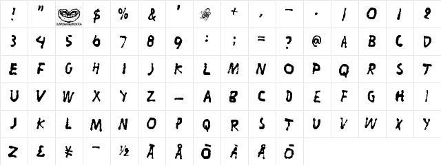 Liitu Regular  glyph index