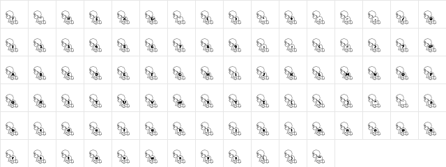 LD Crawling Regular  glyph index