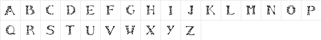 LeafyStencil Regular  glyph index