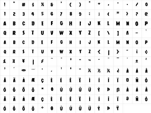 Young Frankenstein Expanded Expanded  glyph index