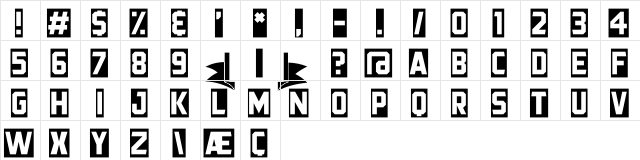 Black Streamer Regular  glyph index