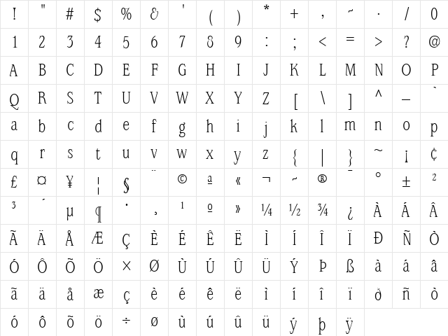 AIAlign Regular  glyph index