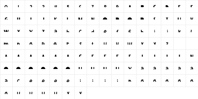 Strip Line Up  glyph index