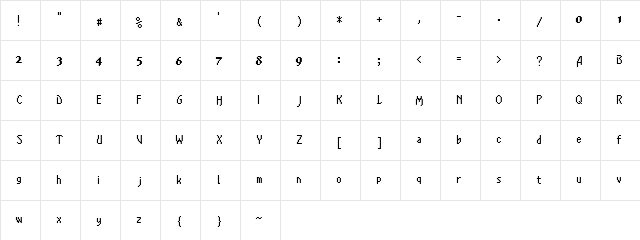 Final Fantasy I GBAb Regular  glyph index