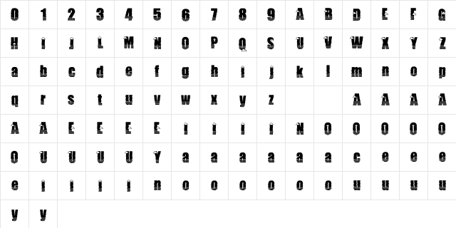 SunnySand Regular  glyph index