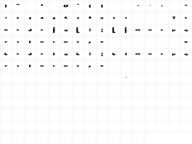 Gypsy 1 Regular  glyph index