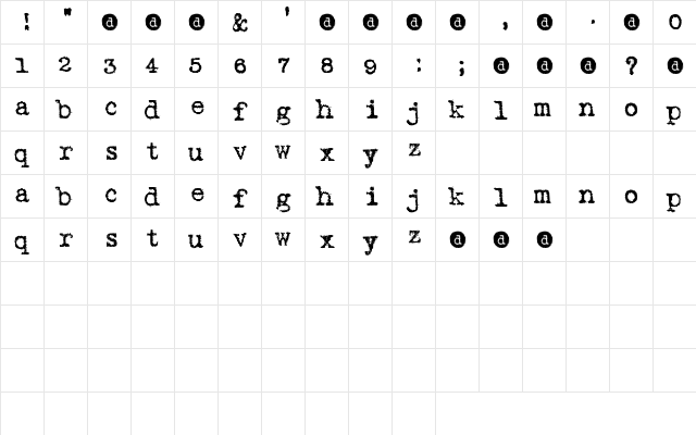 Autos Regular  glyph index