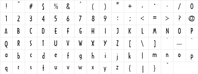 Arcitectura Regular  glyph index