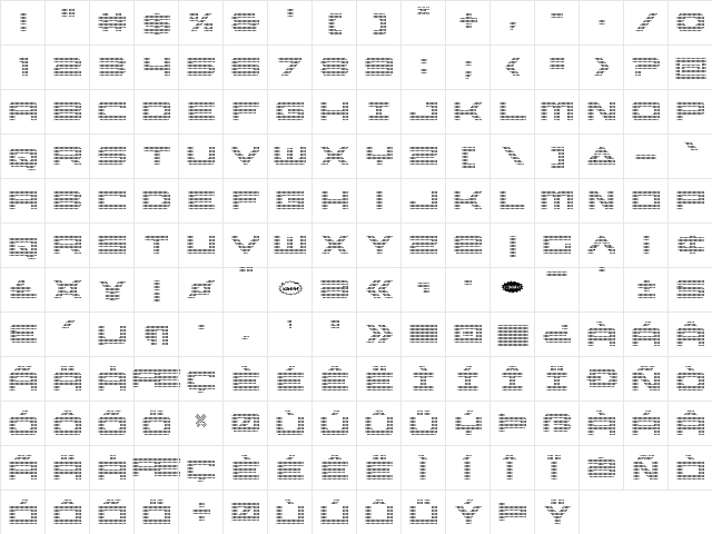 Pocket Ball Condensed Condensed  glyph index