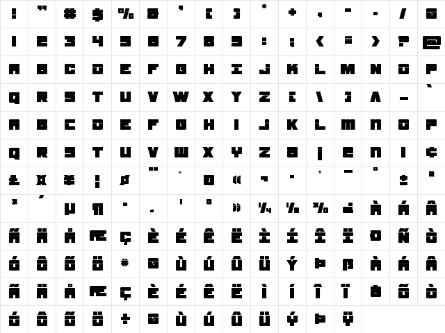 Samurai Terrapin Laser Regular  glyph index