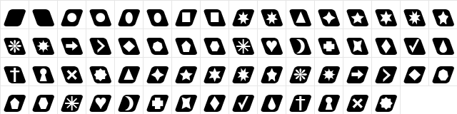 Cut Outs for 3D FX 2 Normal  glyph index