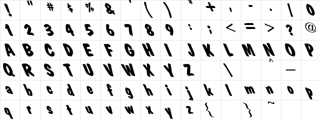 Chills 2 Regular  glyph index