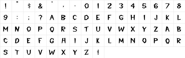 Andorra Bold Regular  glyph index