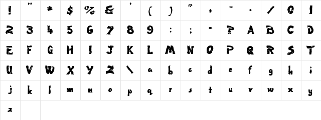 KidzOnlySSK Bold  glyph index