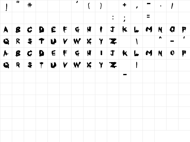 KoRnNet.too.it TALITM Regular  glyph index