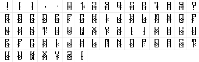 escobard Regular  glyph index