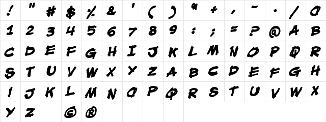 Mouth Breather BB Bold  glyph index