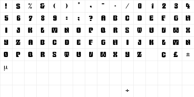 WowserDisplayCapsSSK Regular  glyph index