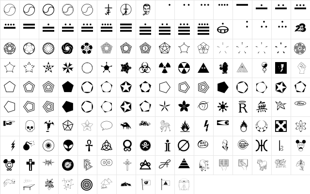 Fnord-Podge Regular  glyph index