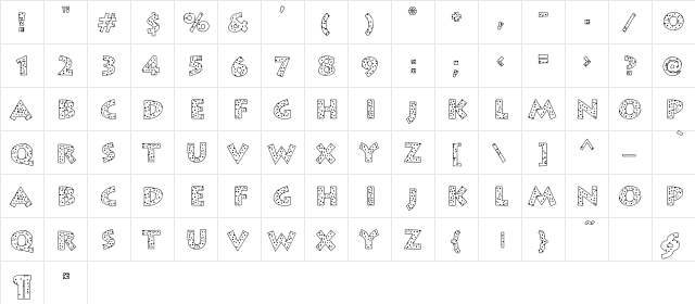 Confetti Normal  glyph index