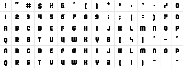 Charge Off Regular  glyph index