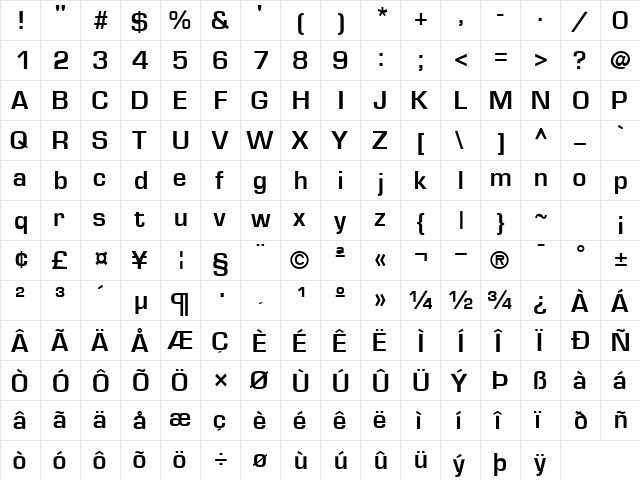 PalindromeSSK Bold Italic  glyph index