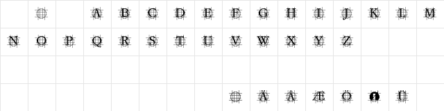 GrafBold Bold  glyph index