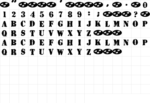 ChelseaNights Regular  glyph index