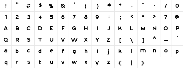 Slimbach Regular  glyph index