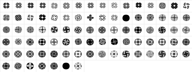 AfricQuattroRoundInvers Regular  glyph index
