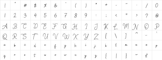 Springfield Regular  glyph index