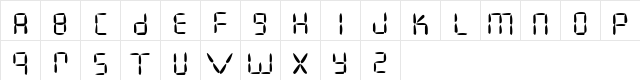 Sucky Digital Regular  glyph index