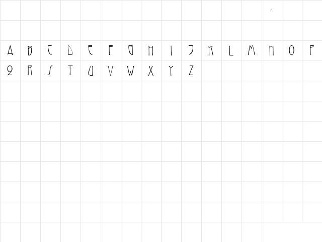Roadhouse 8 Regular  glyph index
