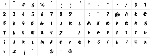 SilkRoad Regular  glyph index