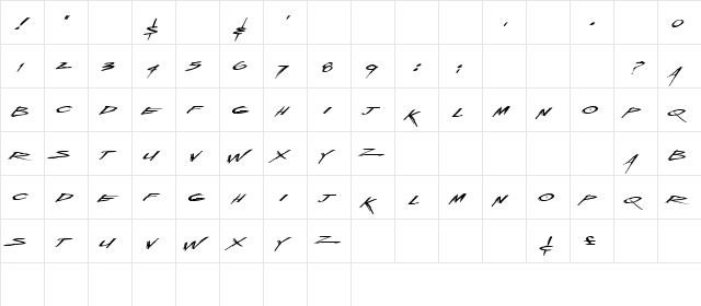 LHF Supabad Regular  glyph index