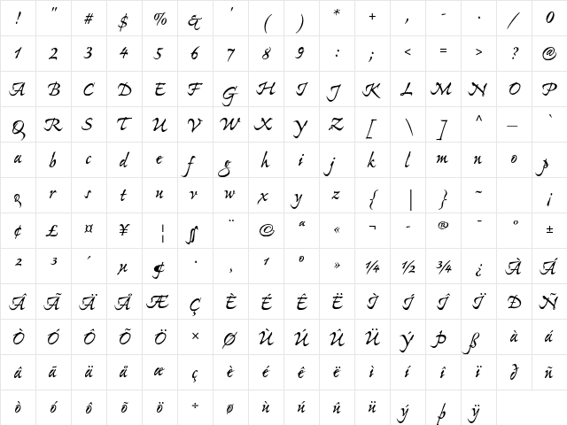 Ex Ponto Pro Bold  glyph index