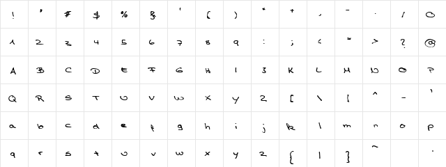 TPF  Claudia Regular  glyph index