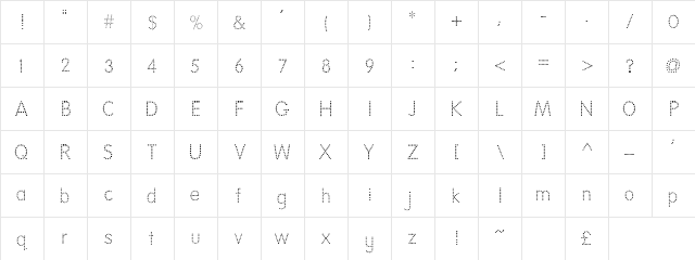 National First Font Dotted Normal  glyph index