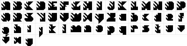 BeeMeX fat stripes Regular  glyph index