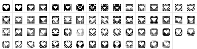 Heart Things 2 Normal  glyph index