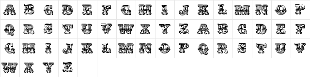 Egyptienne Zierinitialien Regular  glyph index